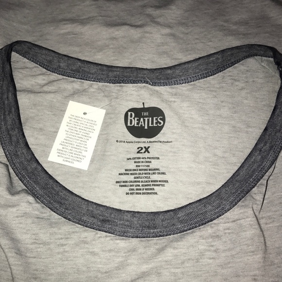 Beatles Band Tee Plus SZ 2X Gray T-Shirt Shirt Top - Picture 4 of 4